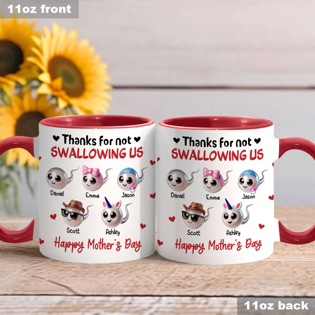 Mama, danke, dass du mich nicht verschluckt hast – Personalisierte Tasse mit Mutter-Akzent