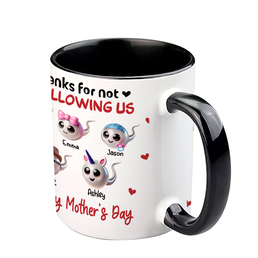 Mama, danke, dass du mich nicht verschluckt hast – Personalisierte Tasse mit Mutter-Akzent