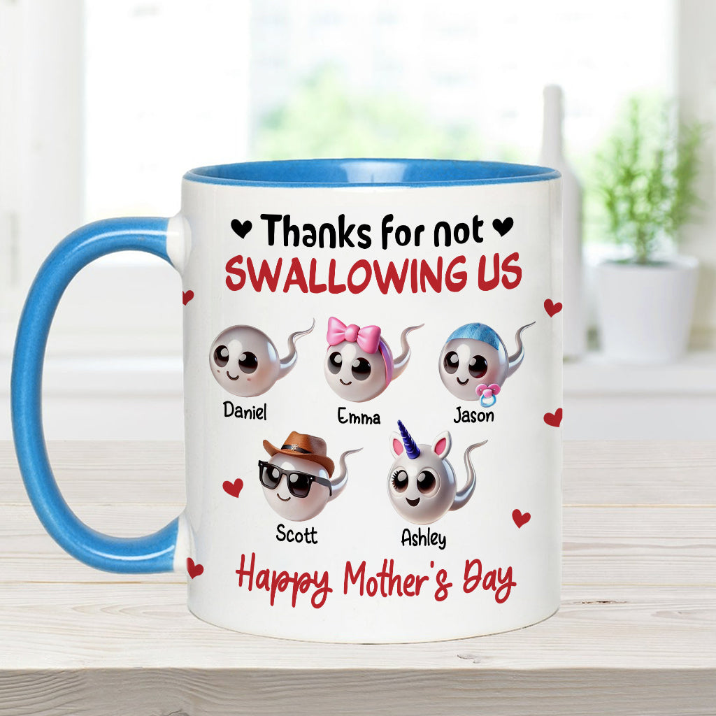 Mama, danke, dass du mich nicht verschluckt hast – Personalisierte Tasse mit Mutter-Akzent