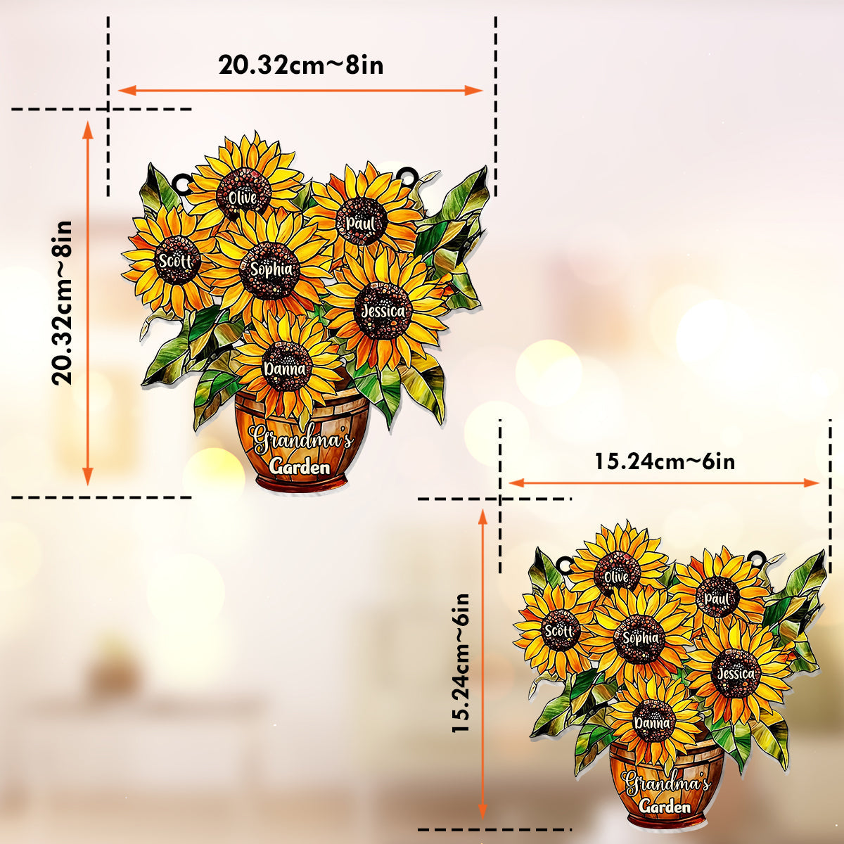 Grandma's Mom's Garden - Personalized Grandma Window Hanging Suncatcher Ornament