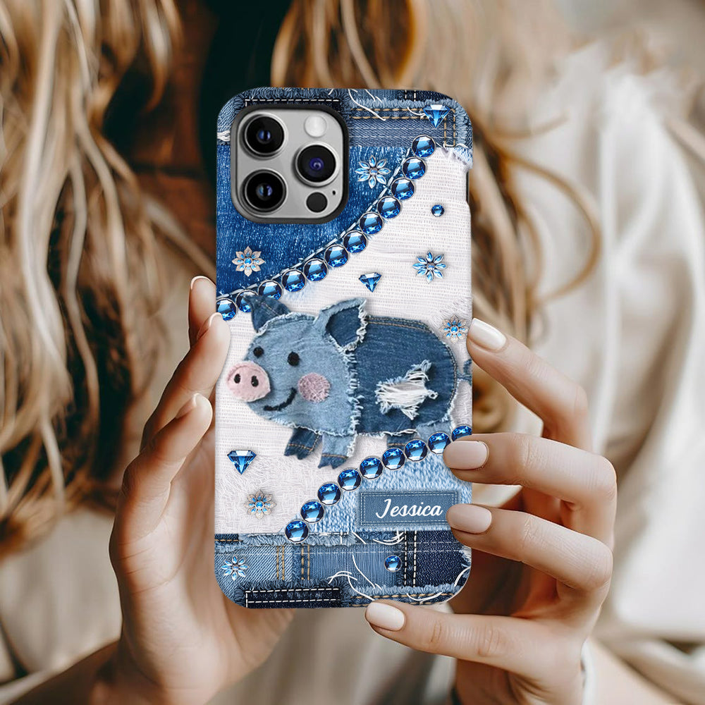 Niedliches Schwein – Personalisierte Handyhülle für Schweineliebhaber mit Volldruck