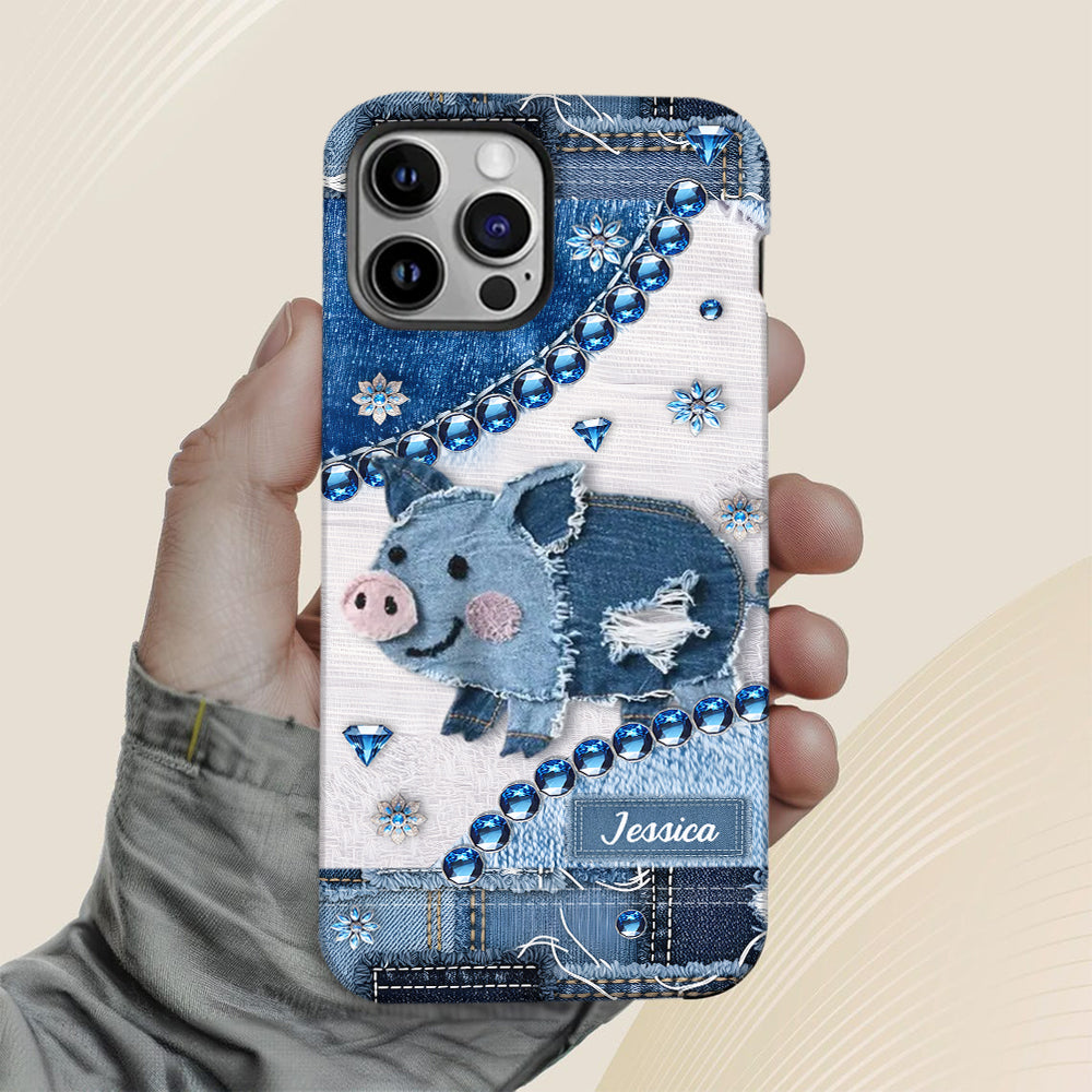 Niedliches Schwein – Personalisierte Handyhülle für Schweineliebhaber mit Volldruck