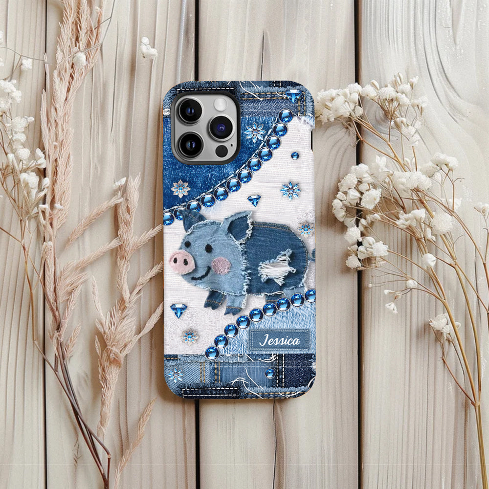 Niedliches Schwein – Personalisierte Handyhülle für Schweineliebhaber mit Volldruck