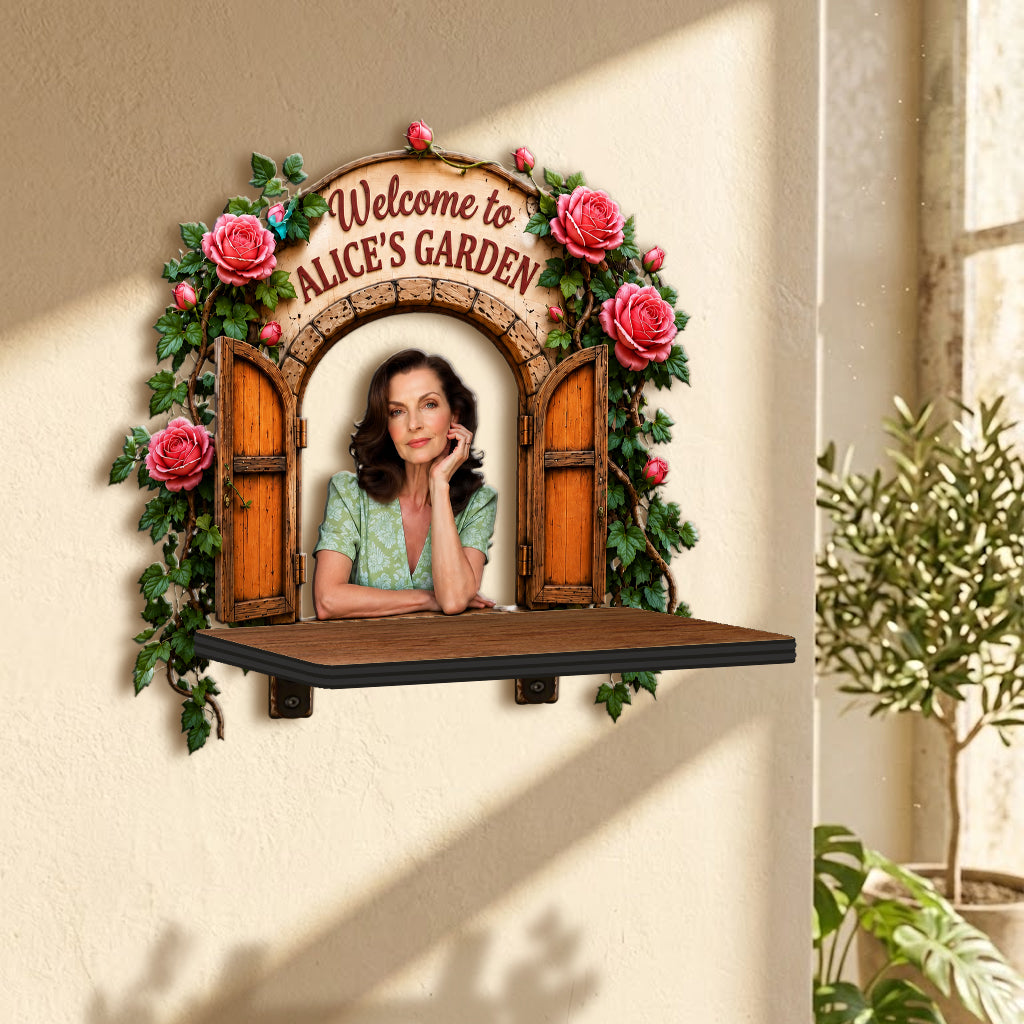 Love My Garden - Personalized Gardening Wooden Floating Shelf