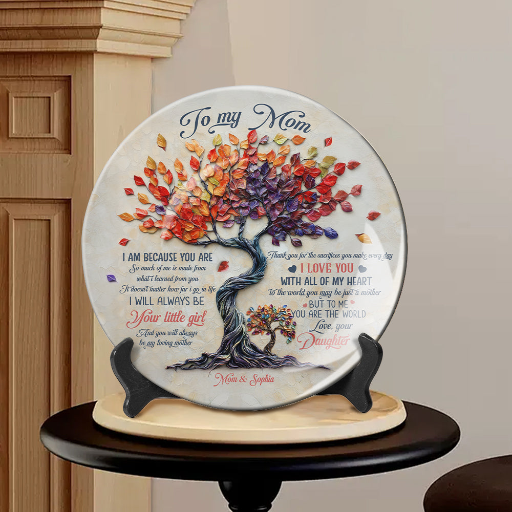 To My Mom - Personalized Mother Ceramic Round Plate