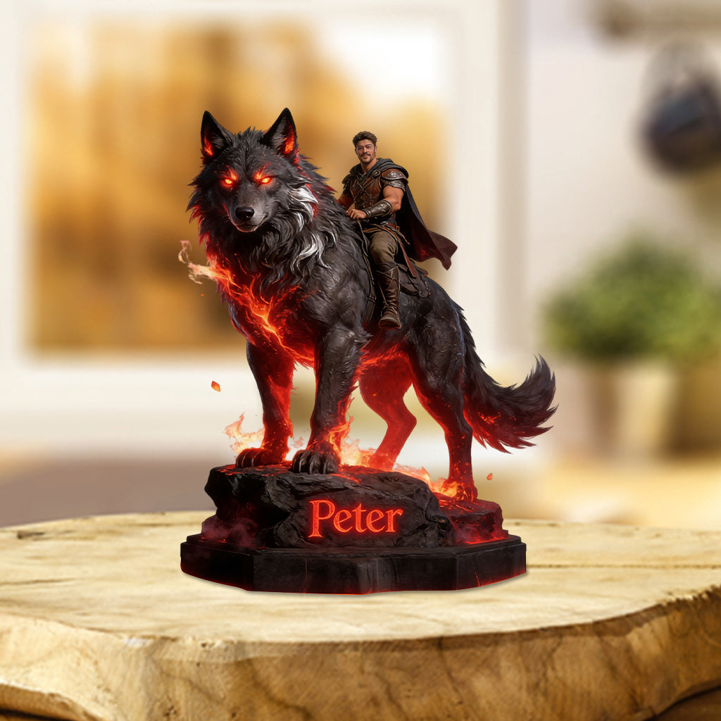 Walk With The Wolf - Personalized Wolf Custom Shaped Acrylic Plaque