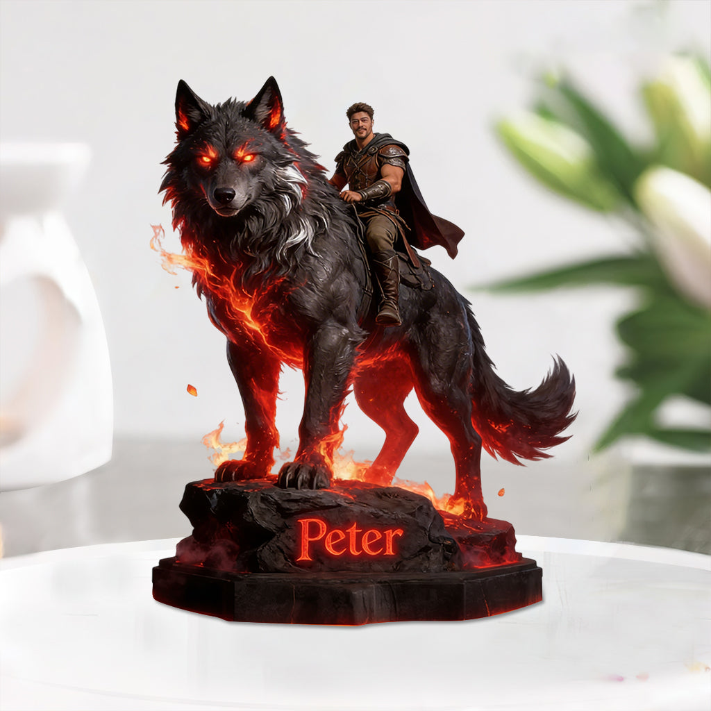 Walk With The Wolf - Personalized Wolf Custom Shaped Acrylic Plaque