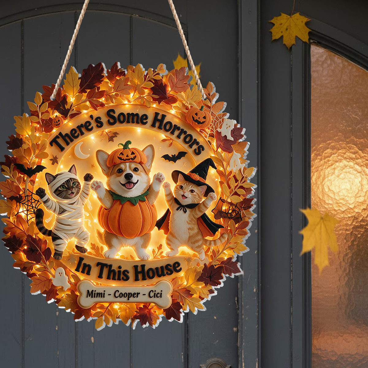 In This House - Personalized Dog LED Light Acrylic Sign