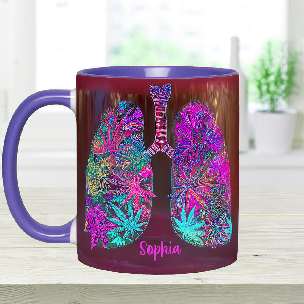Stoner Chick Lungs - Personalisierter Weed-Akzentbecher