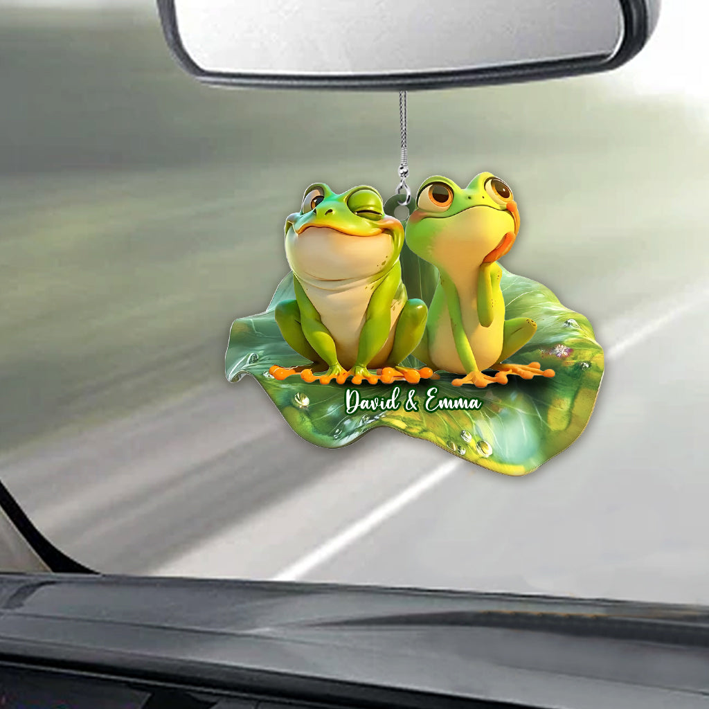 Froschpaar – Personalisierter Frosch-Autoanhänger
