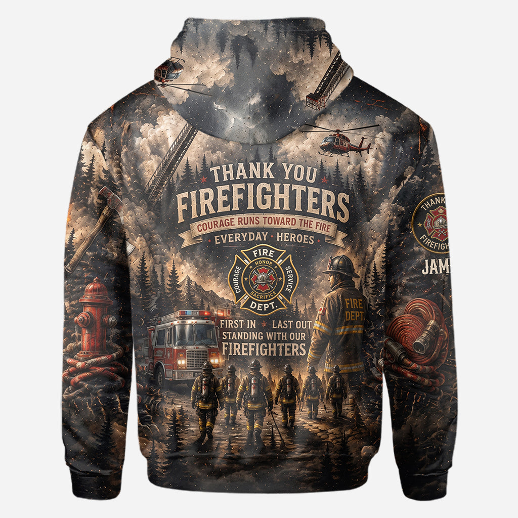 Firefighters Stand with Canada - Personalized Firefighter All Over Shirt