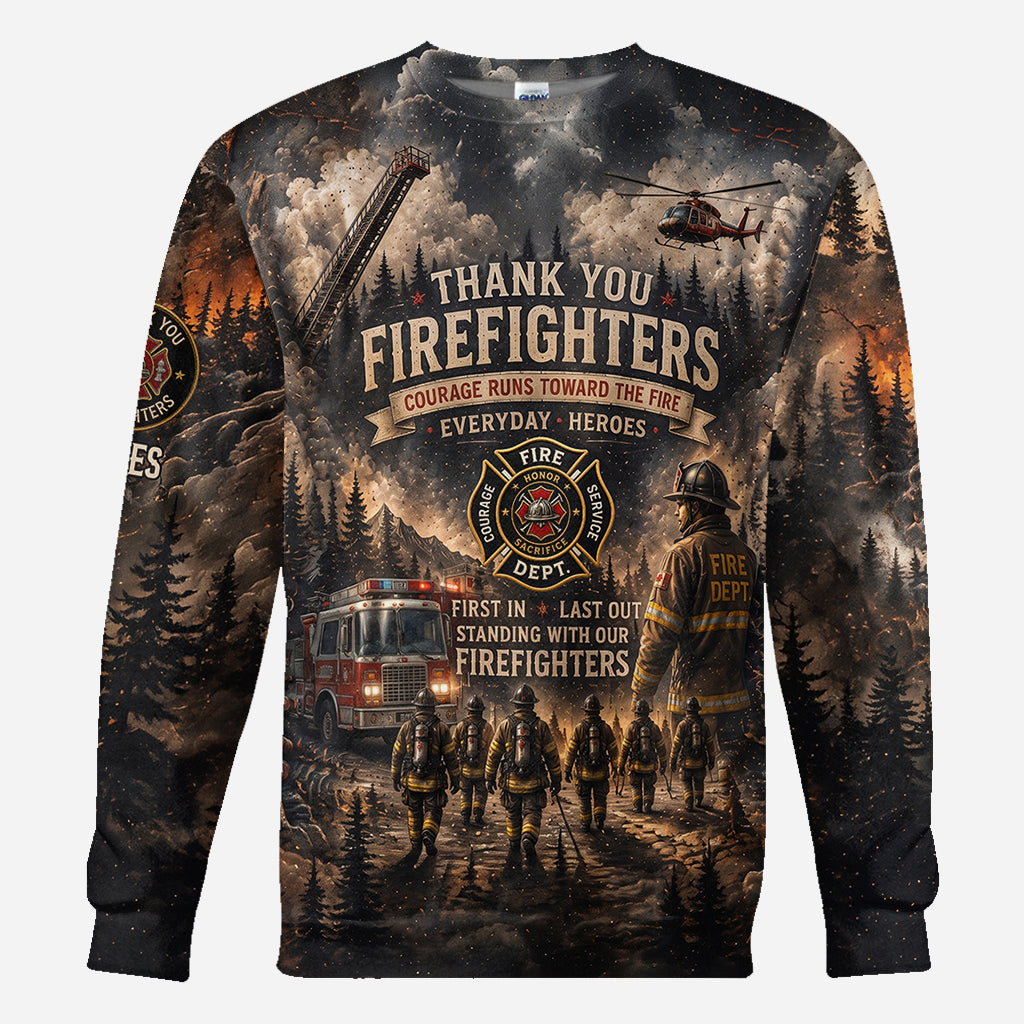 Firefighters Stand with Canada - Personalized Firefighter All Over Shirt