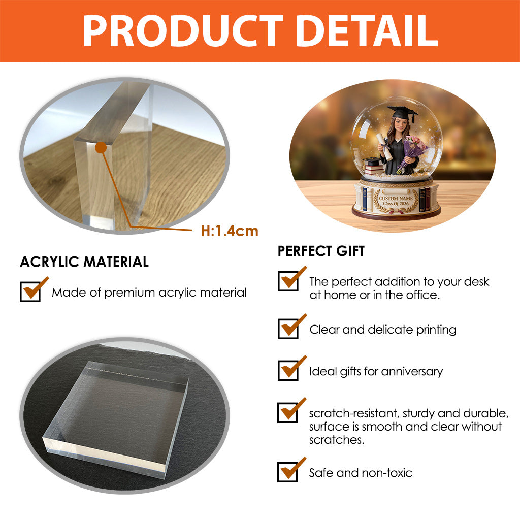 Individuell gestaltete Acrylplakette zur Abschlussfeier nach Wunsch – aus jedem Foto gefertigt