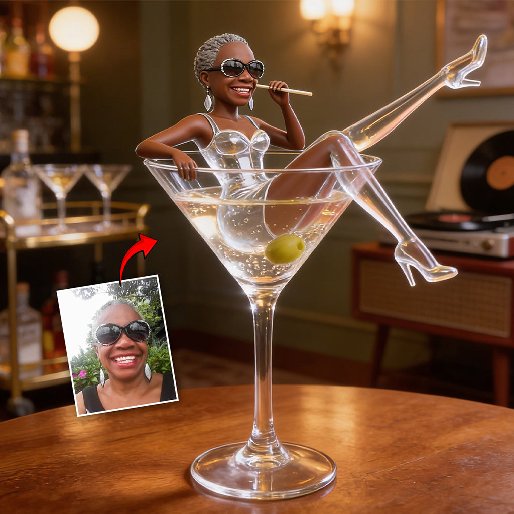 Retro Cocktail Martini Lovers - Personalized Cocktail Custom Shaped Acrylic Plaque