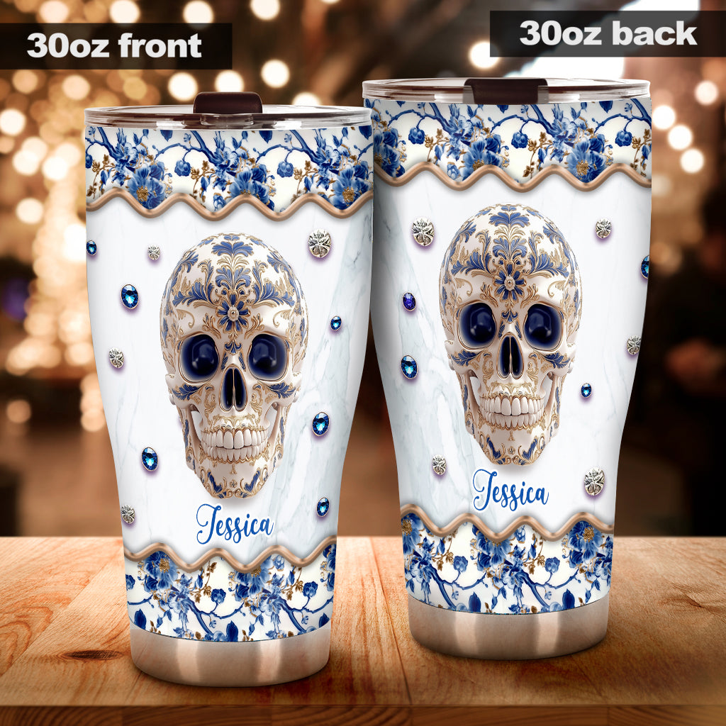 Skull Toile de Jouy - Personalized Skull Tumbler