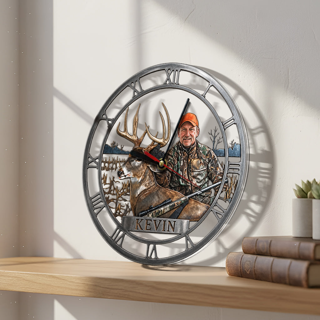 Custom From Any Photo - Personalized Hunting Acrylic Wall Clock