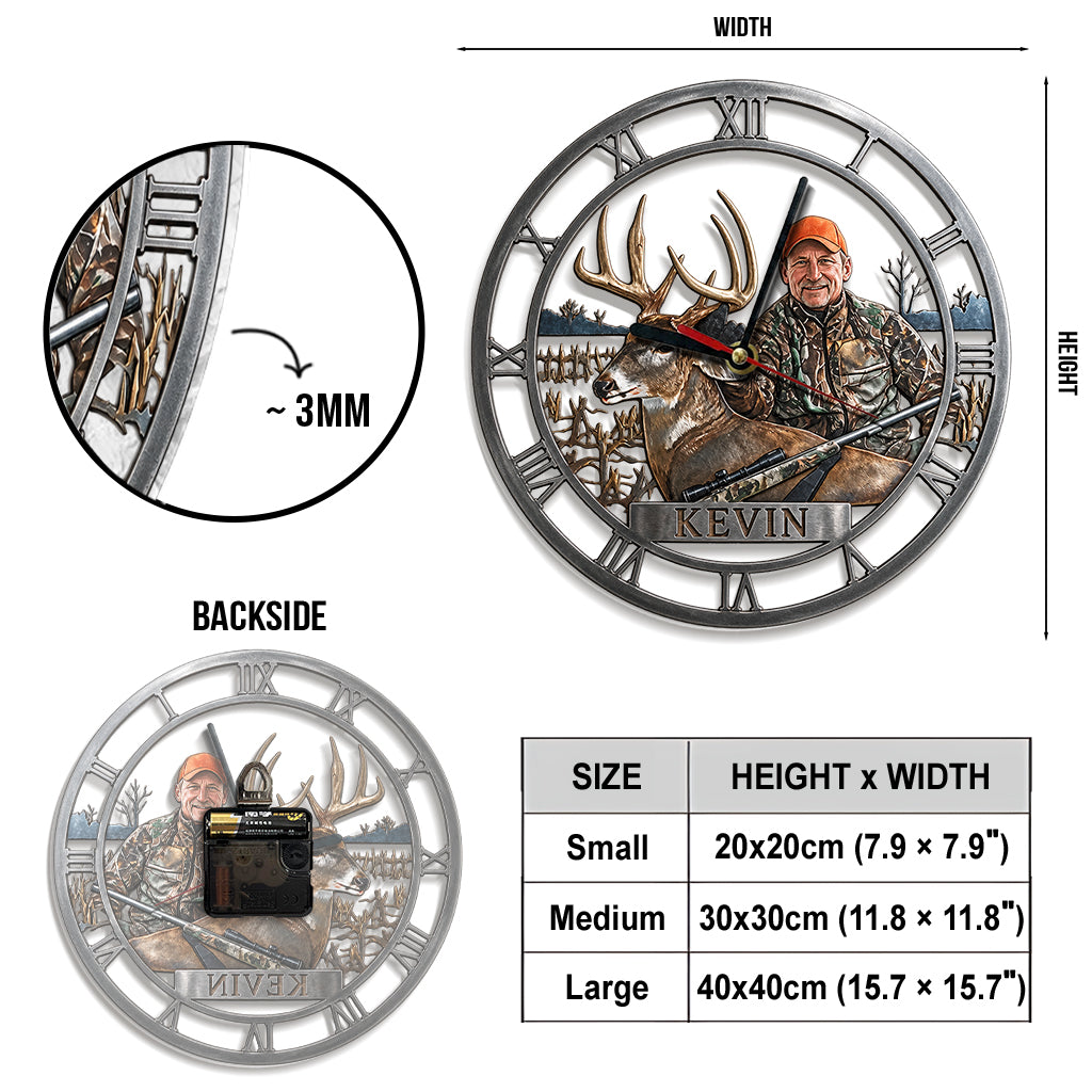 Custom From Any Photo - Personalized Hunting Acrylic Wall Clock