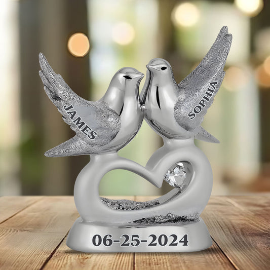 Jubiläumsgeschenke – Personalisierte Acrylplakette in individueller Form für Paare