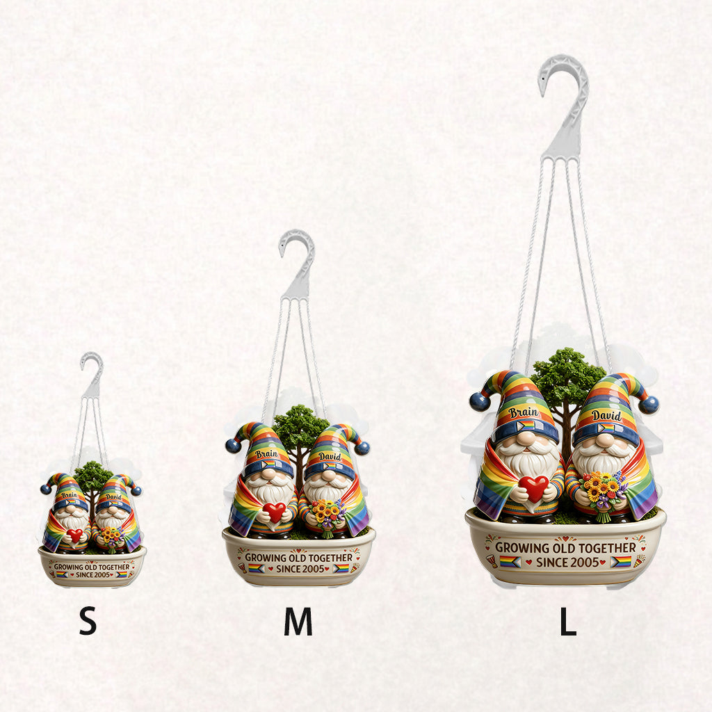 Gemeinsam Alt Werden LGBTQ Gay Lesbian Geschenk - Personalisierter LGBT Unterstützung Hängeblumentopf