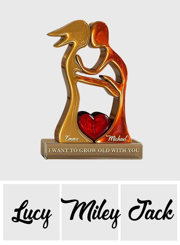 Ich möchte mit dir alt werden – personalisierte Acrylplakette in individueller Form für Paare