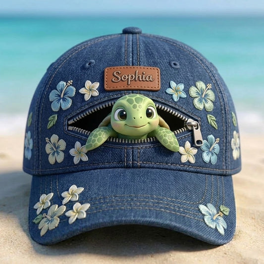 Salty Lil' Beach - Personalisierte Schildkröte Klassische Mütze