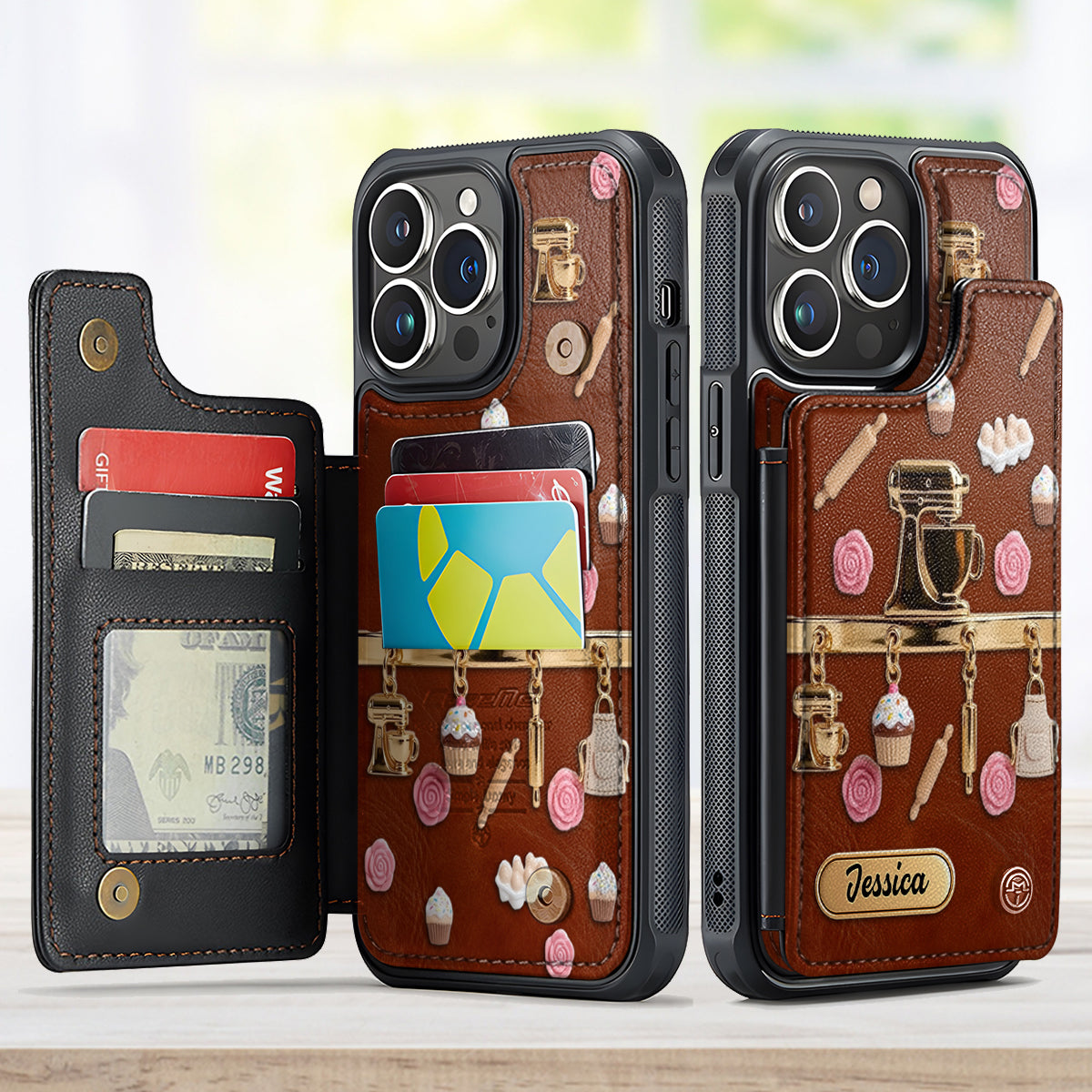 Love Baking - Personalized Baking Fully Printed Wallet Phone Case