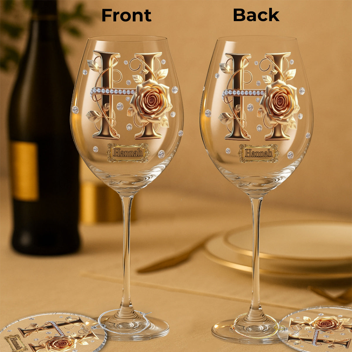 Alphabet Initial For Wine Lovers - Personalized Wine Wine Glass With Long Stem
