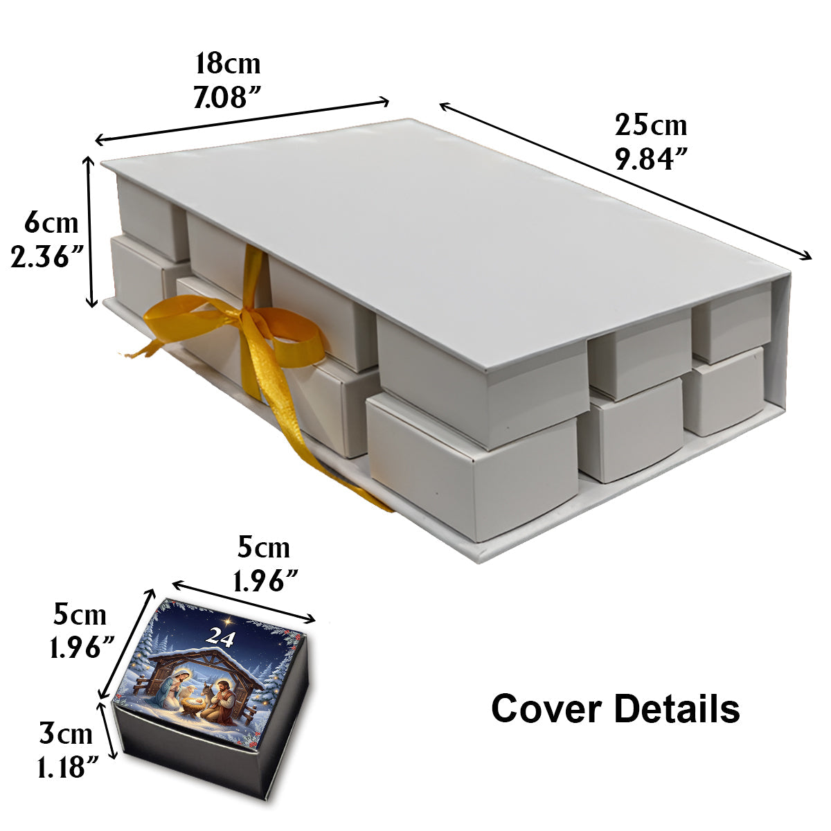 24 Days to the Manger - Personalized Christian Folded Advent Calendar With Ornaments