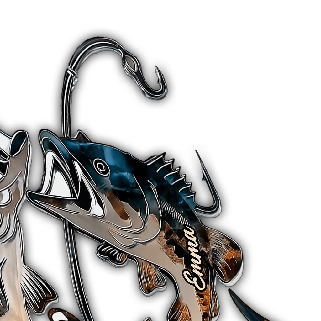 Wir angeln fürs Leben – personalisiertes Angelschild aus Metall