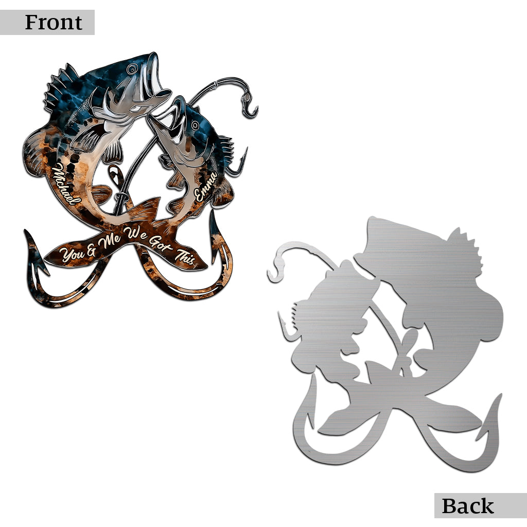 Wir angeln fürs Leben – personalisiertes Angelschild aus Metall