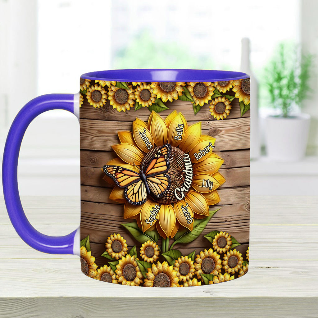 You Are My Sunshine Grandma Mom - Personalized Grandma Accent Mug