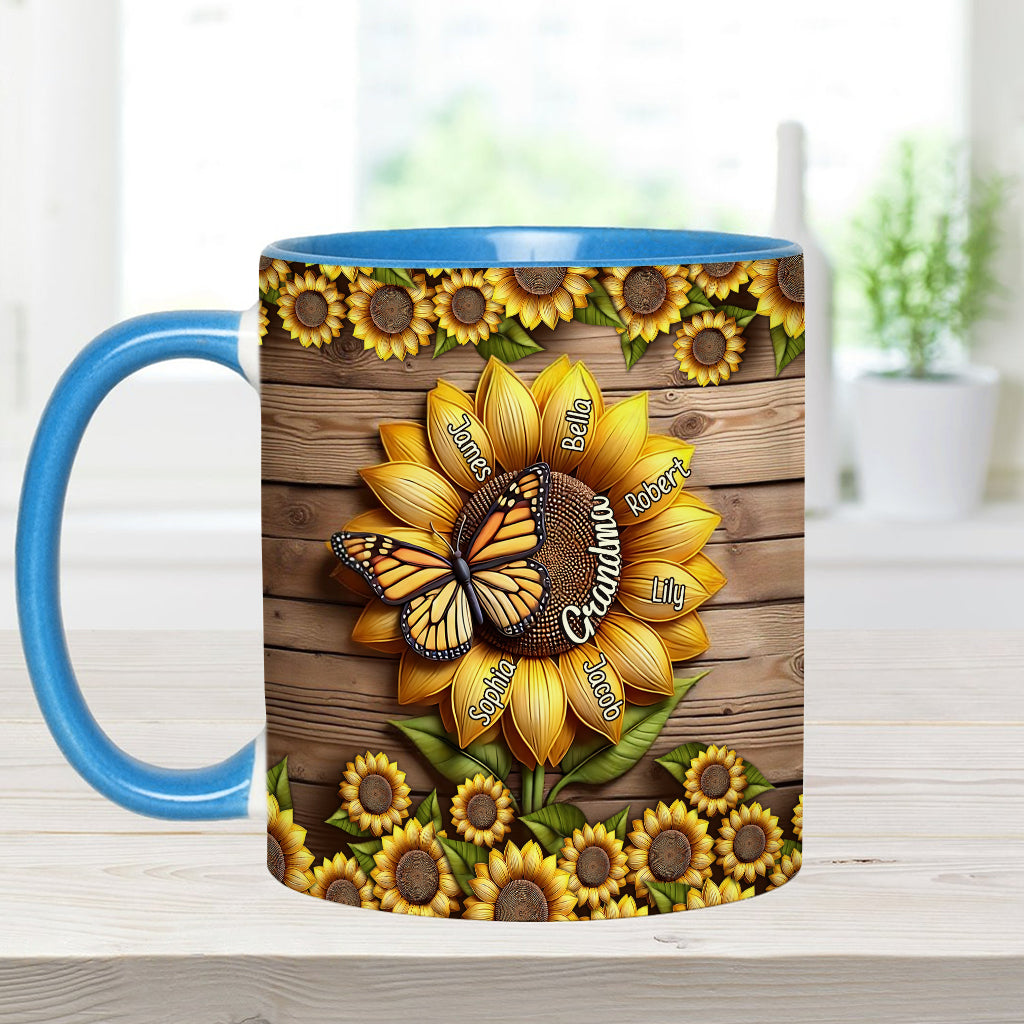 You Are My Sunshine Grandma Mom - Personalized Grandma Accent Mug