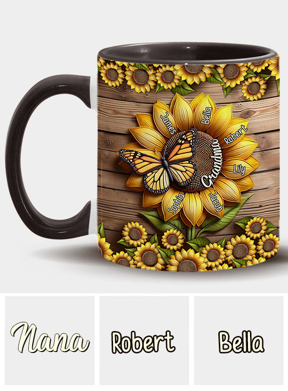 You Are My Sunshine Grandma Mom - Personalized Grandma Accent Mug