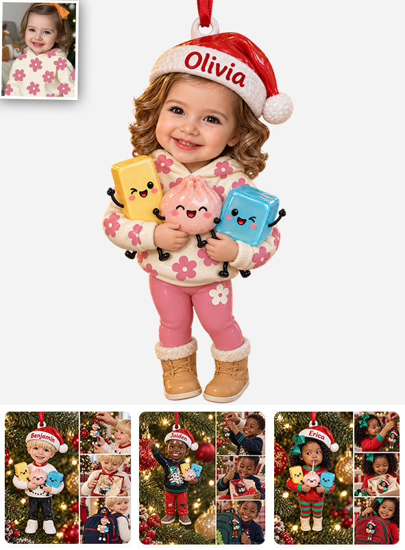 Merry Squishmas Gift For Kids - Personalized Kid Premium 3D Ornament