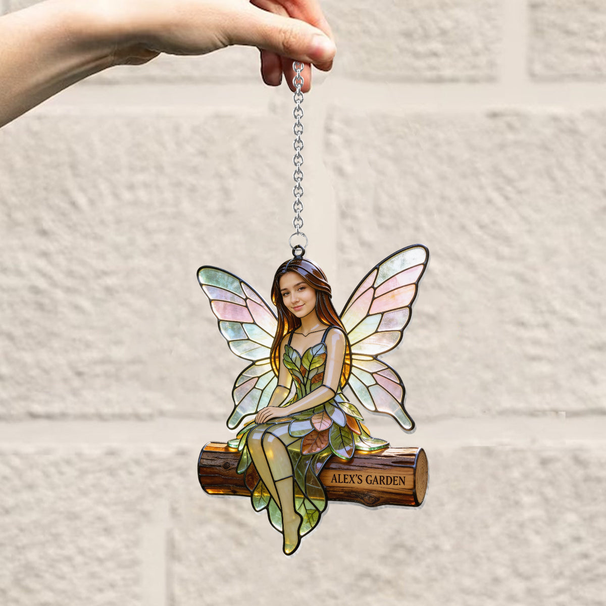 Custom Fairy Garden From Any Photo - Personalized Gardening Window Hanging Suncatcher Ornament
