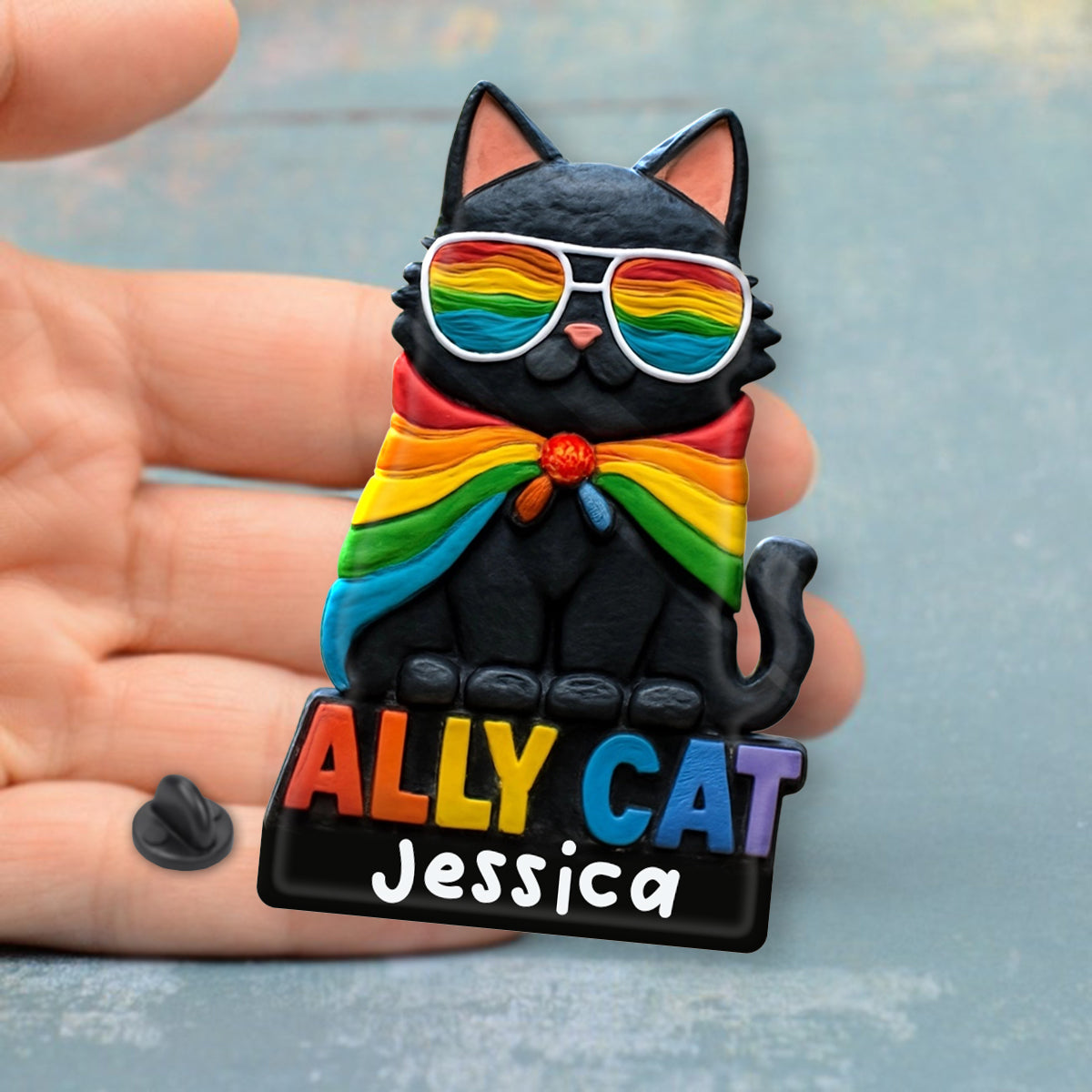 Ally Cat – Personalisierte LGBT-Unterstützungsnadel