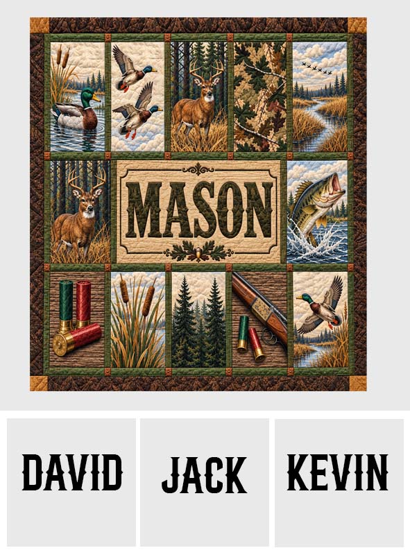 Love Hunting - Personalized Hunting Quilt