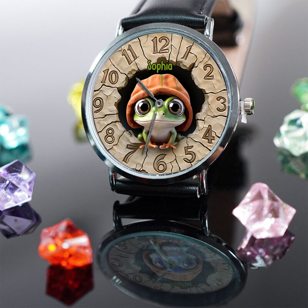 Love Frog – Personalisierte Frosch-Handuhr