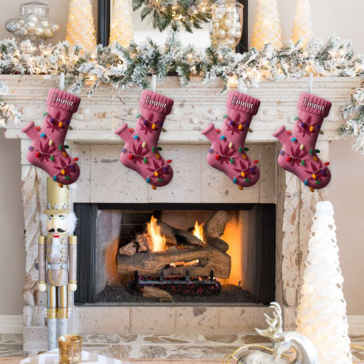 Frohe Weihnachten – personalisierter Weihnachtsstrumpf in Form von Cannabis