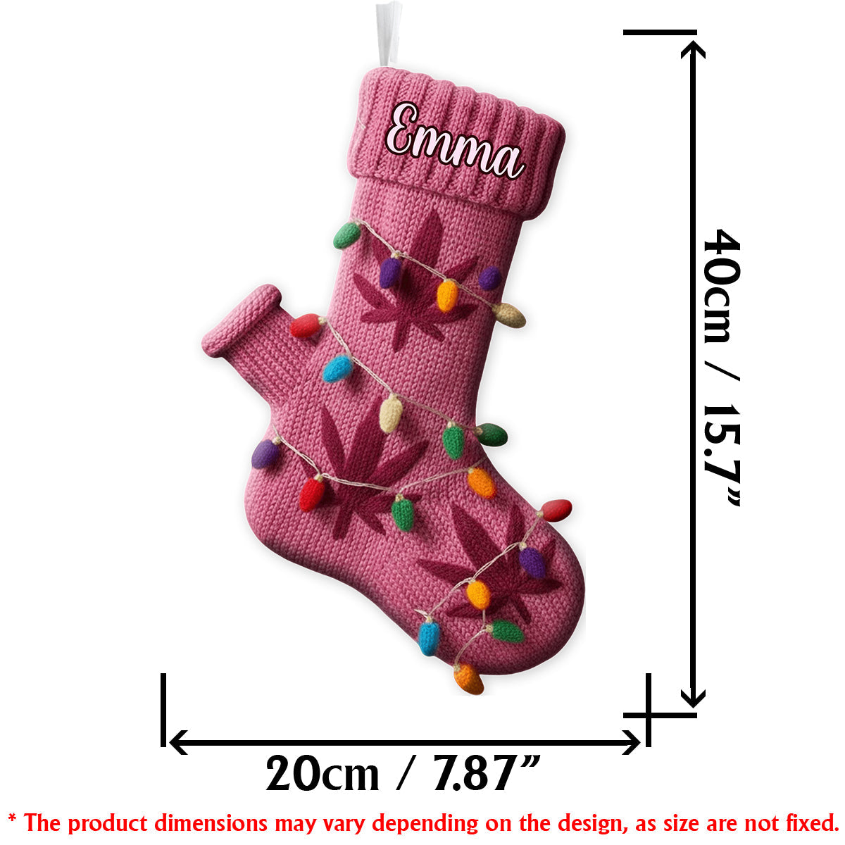 Frohe Weihnachten – personalisierter Weihnachtsstrumpf in Form von Cannabis