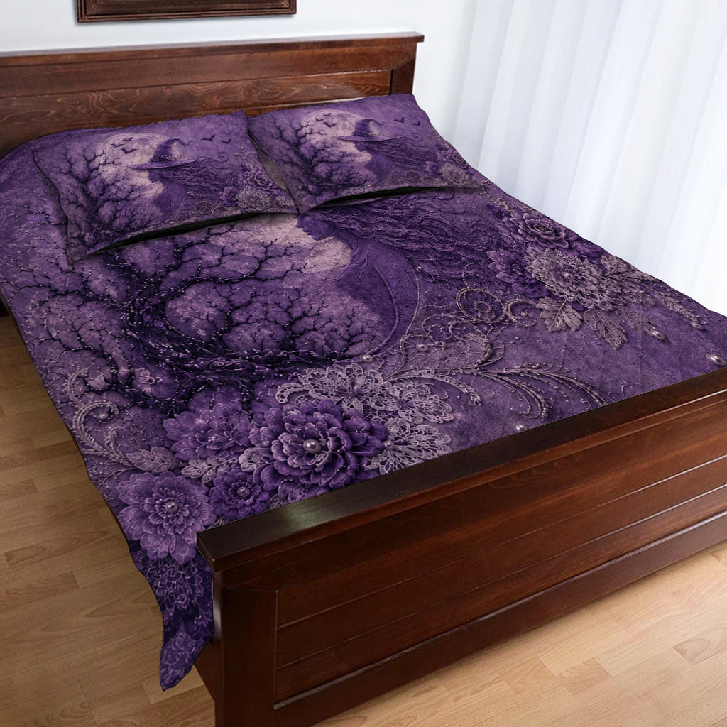Magic Witch Pink Purple - Personalized Witch Quilt Set