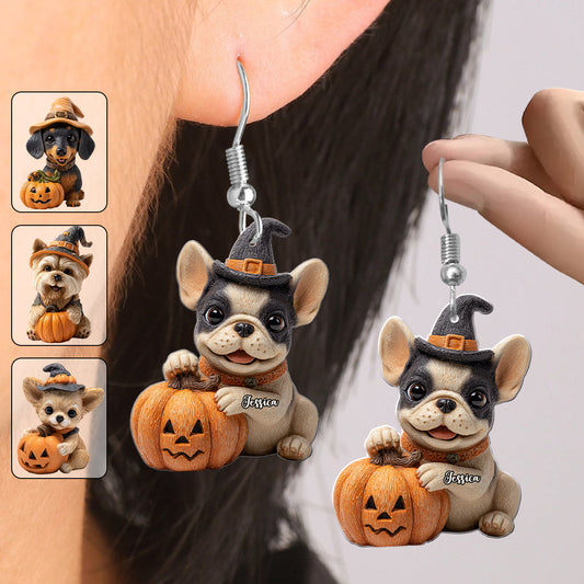 No Tricks Just Treats - Personalized Dog Earrings
