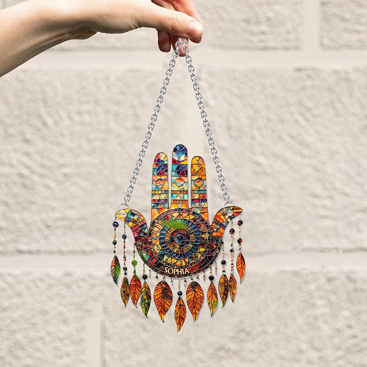 Boho-Traumfänger – Personalisierter Yoga-Fensterhänger als Sonnenfänger-Ornament