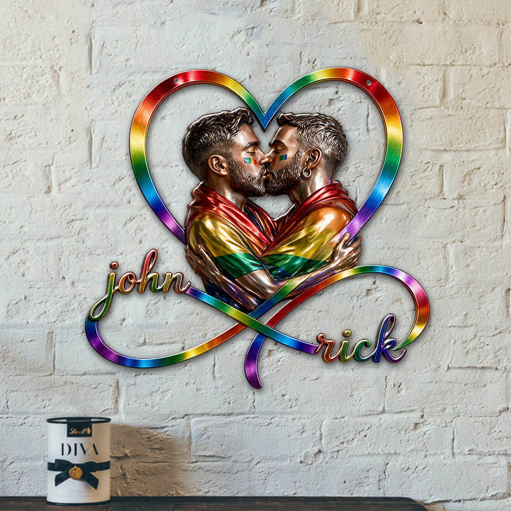 Liebe ist Liebe - Personalisierte LGBT Unterstützung 3D Gedrucktes Metallzeichen
