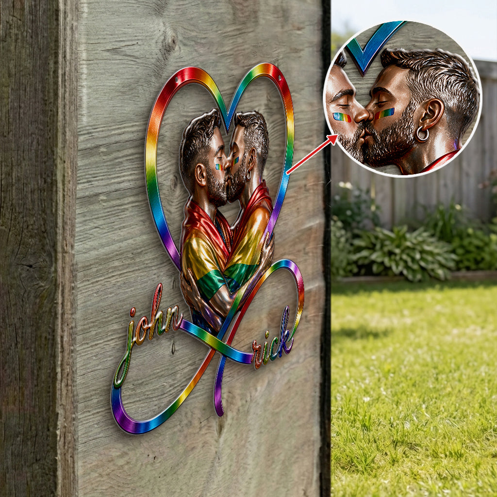 Liebe ist Liebe - Personalisierte LGBT Unterstützung 3D Gedrucktes Metallzeichen
