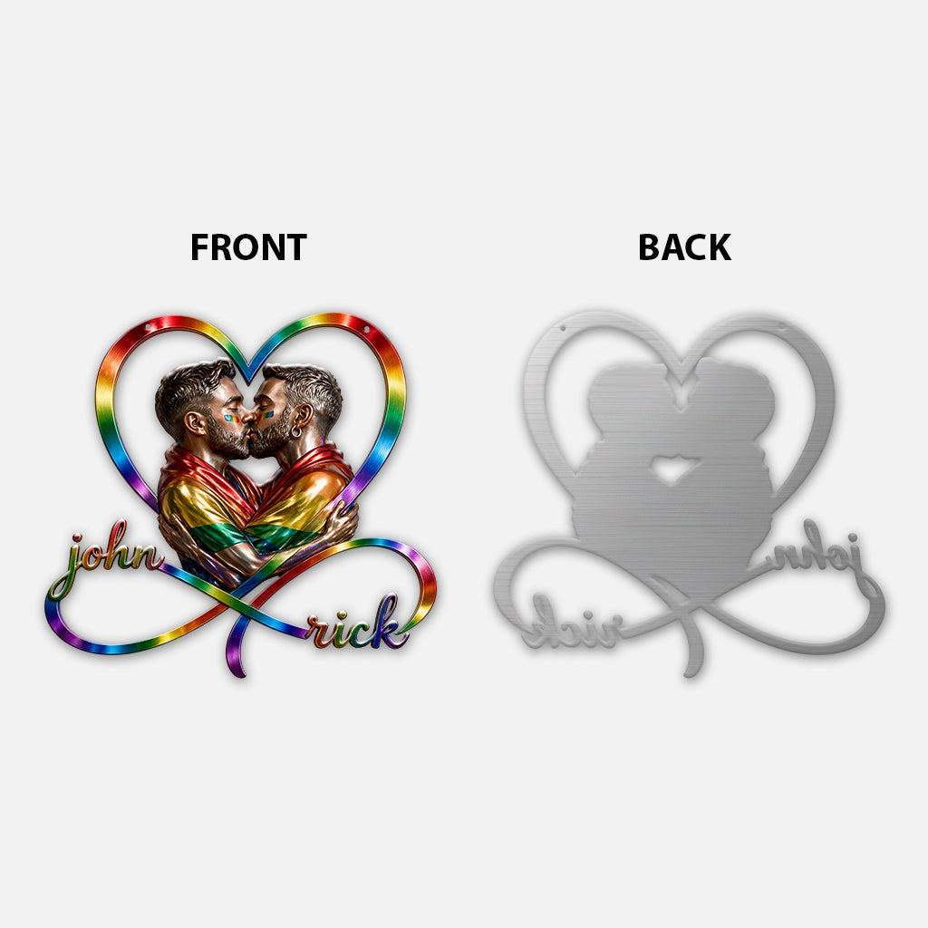 Liebe ist Liebe - Personalisierte LGBT Unterstützung 3D Gedrucktes Metallzeichen