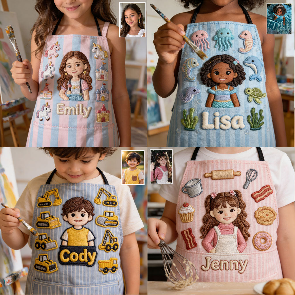 Personalisierte Kinder-Schürze mit Taschen - Jedes Foto
