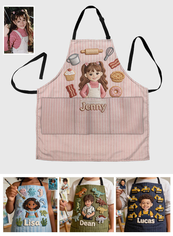 Personalisierte Kinder-Schürze mit Taschen - Jedes Foto