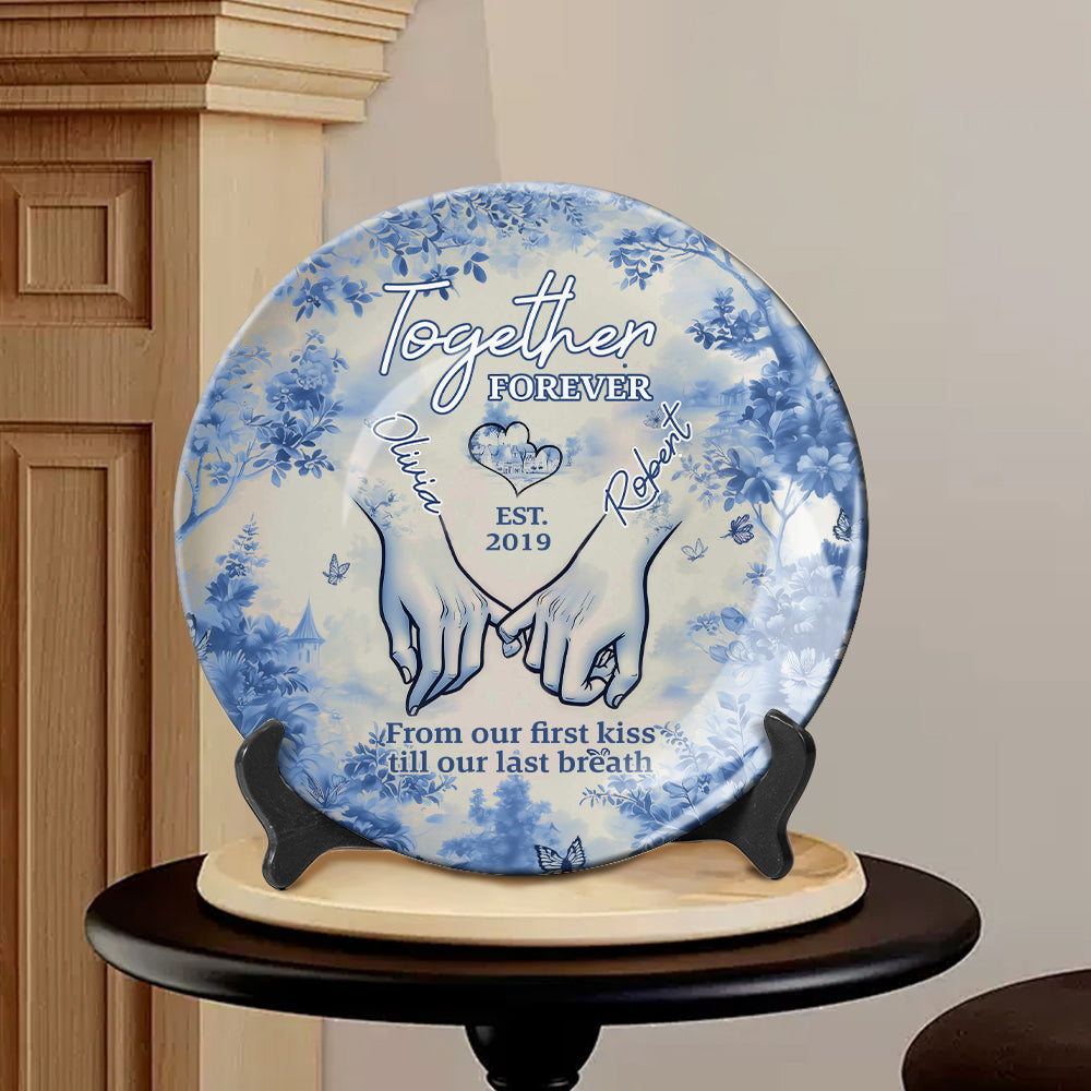 Together Forever - Personalized Couple Ceramic Round Plate