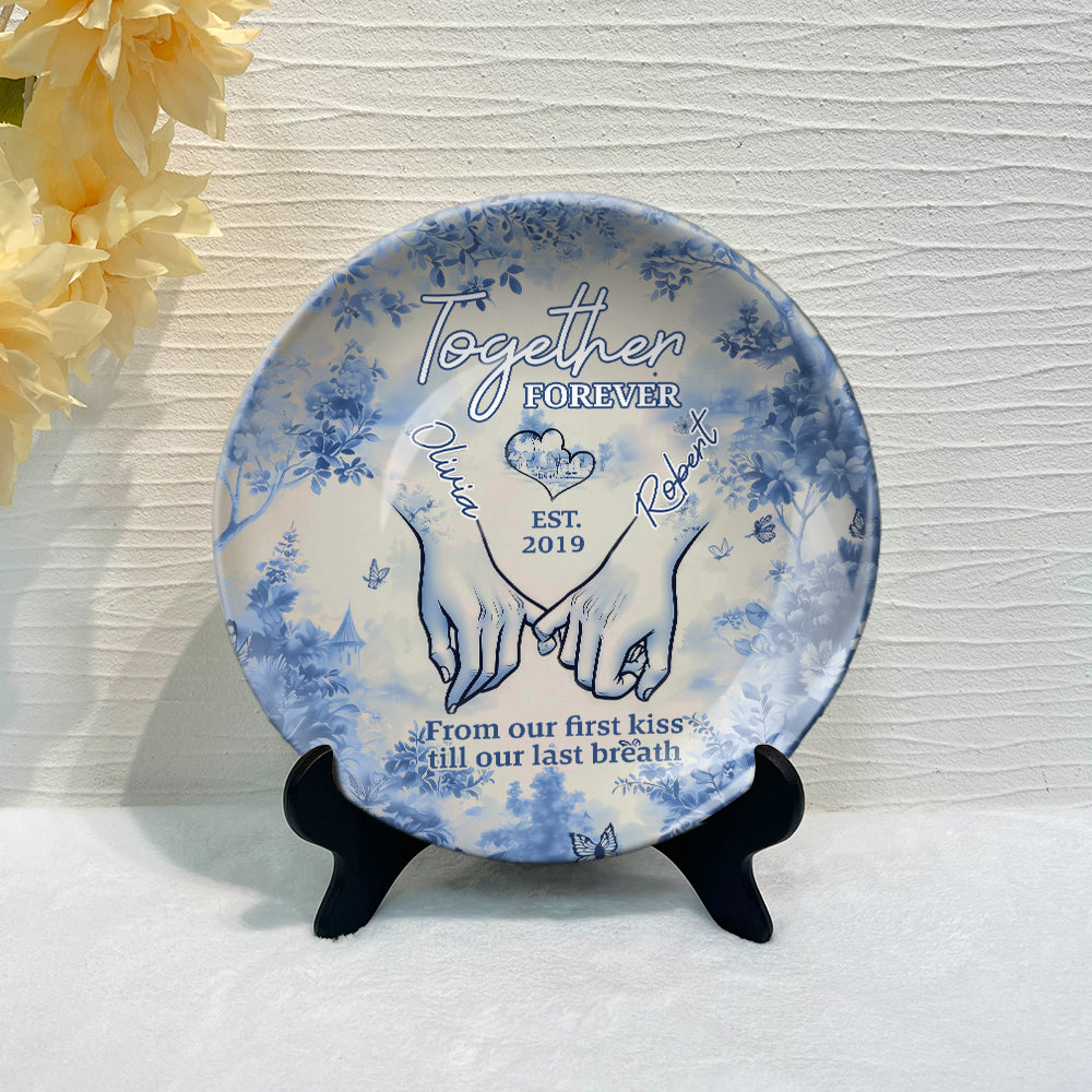 Together Forever - Personalized Couple Ceramic Round Plate
